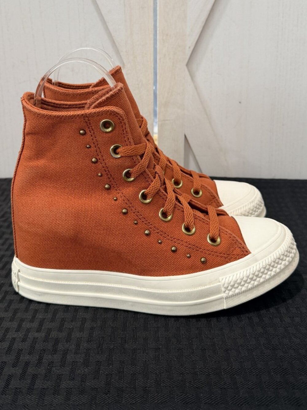 Converse Chuck Taylor All Star Wedge Platform Studded Sneakers Size 6.5